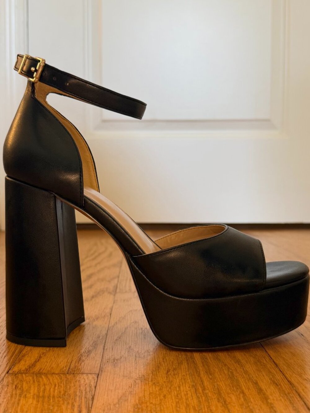 Mix No. 6 Vallie Platform Mary Jane Chunky Heel Pumps Black Patent Size 9M